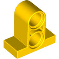Lego (N) ~ Technic Pin Connector Plate 1 x 2 x 1 2/3 with 2 Holes on Top ~ [Yellow]