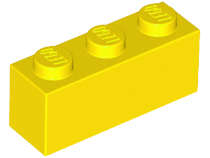 Lego (N) ~ Brick 1 x 3 ~ [Yellow]