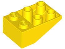 Lego (U) ~ Slope Inverted 33 3 x 2 with Flat Bottom Pin without Connections between Stud ~ [Yellow]