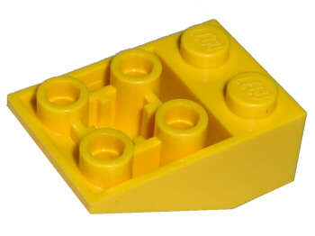Lego (N) ~ Slope Inverted 33 3 x 2 with Flat Bottom Pin and Connections between Studs ~ [Yellow]