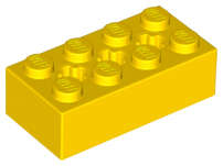 Lego (N) ~ Technic Brick 2 x 4 with 3 Axle Holes ~ [Yellow]