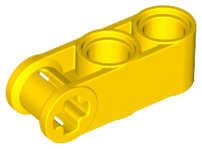 Lego (U) ~ Technic Axle and Pin Connector Perpendicular 3L with 2 Pin Holes ~ [Yellow]