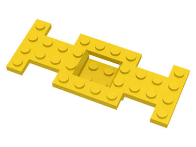 Lego (U) ~ Vehicle Base 4 x 10 x 2/3 with 2 x 2 Recessed Center with Smooth Underside No ~ [Yellow]