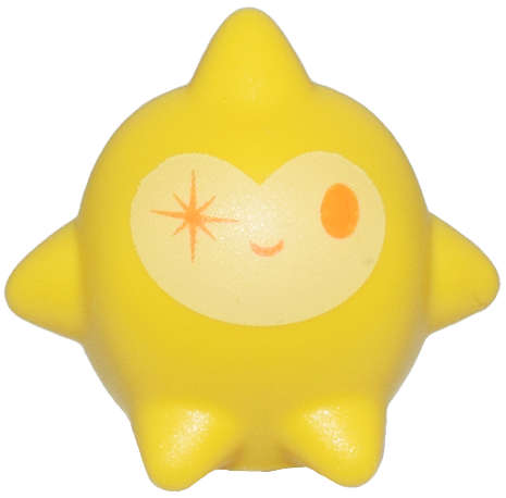 Lego (N) ~ Star Wish with Orange Oval Left Eye Sparkle Right Eye and Grin on Bright Light ~ [Yellow]