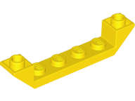Lego (U) ~ Slope Inverted 45 6 x 1 Double with 1 x 4 Cutout ~ [Yellow]