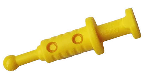 Lego (N) ~ Minifigure Utensil Syringe with 2 Hollows ~ [Yellow]