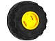 Lego (U) ~ Wheel 11mm D. x 12mm Hole Notched for Wheels Holder Pin with Black Tire 24 x  ~ [Yellow]