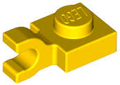 Lego (U) ~ Plate Modified 1 x 1 with U Clip (Horizontal Grip) ~ [Yellow]