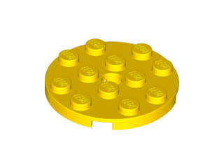 Lego (N) ~ Plate Round 4 x 4 with Hole ~ [Yellow]