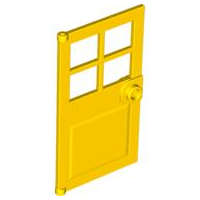 Lego (U) ~ Door 1 x 4 x 6 with 4 Panes and Stud Handle ~ [Yellow]
