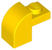 Lego (U) ~ Slope Curved 2 x 1 x 1 1/3 with Recessed Stud ~ [Yellow]