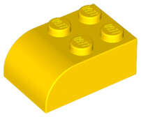 Lego (N) ~ Slope Curved 3 x 2 with 4 Studs ~ [Yellow]