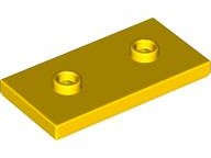 Lego (N) ~ Plate Modified 2 x 4 with 2 Studs (Double Jumper) ~ [Yellow]