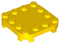 Lego (N) ~ Plate Modified 4 x 4 with Rounded Corners and 4 Feet ~ [Yellow]