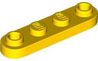 Lego (N) ~ Plate Round 1 x 4 with 2 Open Studs ~ [Yellow]