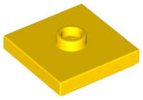 Lego (U) ~ Plate Modified 2 x 2 with Groove and 1 Stud in Center (Jumper) ~ [Yellow]