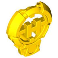 Lego (U) ~ Hero Factory Chest Badge with 'H' and Flat Bottom ~ [Yellow]
