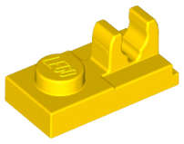 Lego (N) ~ Plate Modified 1 x 2 with Clip with Center Cut on Top ~ [Yellow]