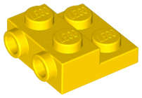 Lego (N) ~ Plate Modified 2 x 2 x 2/3 with 2 Studs on Side ~ [Yellow]