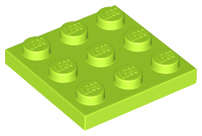 Lego (N) ~ Plate 3 x 3 ~ [Lime]
