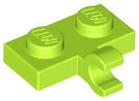 Lego (N) ~ Plate Modified 1 x 2 with Clip on Side (Horizontal Grip) ~ [Lime]