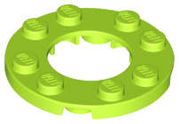Lego (U) ~ Plate Round 4 x 4 with 2 x 2 Round Open Center ~ [Lime]