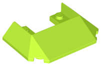 Lego (U) ~ Wedge 6 x 4 Cutout (Train Roof) with 5 Large Bottom Tubes ~ [Lime]