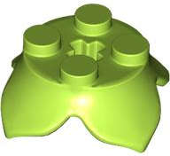 Lego (N) ~ Plant Leaves 2 x 2 with 4 Petals and Axle Hole ~ [Lime]