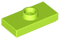 Lego (N) ~ Plate Modified 1 x 2 with 1 Stud with Groove and Bottom Stud Holder (Jumper) ~ [Lime]