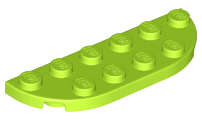Lego (N) ~ Plate Round Corner 2 x 6 Double ~ [Lime]