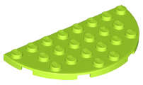 Lego (N) ~ Plate Round Half 4 x 8 ~ [Lime]