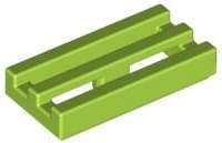 Lego (N) ~ Tile Modified 1 x 2 Grille with Bottom Groove ~ [Lime]
