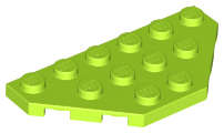 Lego (N) ~ Wedge Plate 3 x 6 Cut Corners ~ [Lime]