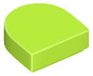 Lego (N) ~ Tile Round 1 x 1 Half Circle Extended ~ [Lime]