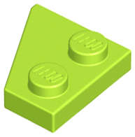 Lego (N) ~ Wedge Plate 2 x 2 Right ~ [Lime]