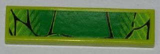 Lego (U) ~ Tile 1 x 4 with Scales Pattern (Sticker) - Set 8231 ~ [Lime]