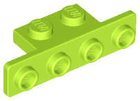 Lego (N) ~ Bracket 1 x 2 - 1 x 4 with Rounded Corners ~ [Lime]