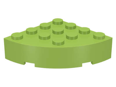 Lego (U) ~ Brick Round Corner 4 x 4 Full Brick ~ [Lime]