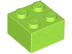 Lego (N) ~ Brick 2 x 2 ~ [Lime]