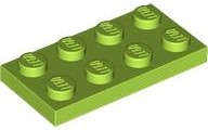 Lego (U) ~ Plate 2 x 4 ~ [Lime]