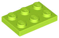 Lego (N) ~ Plate 2 x 3 ~ [Lime]