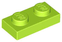 Lego (N) ~ Plate 1 x 2 ~ [Lime]