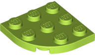 Lego (N) ~ Plate Round Corner 3 x 3 ~ [Lime]