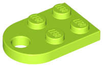 Lego (N) ~ Plate Modified 2 x 3 with Hole ~ [Lime]
