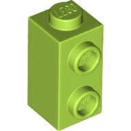 Lego (U) ~ Brick Modified 1 x 1 x 1 2/3 with Studs on Side ~ [Lime]