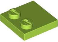 Lego (N) ~ Tile Modified 2 x 2 with Studs on Edge ~ [Lime]