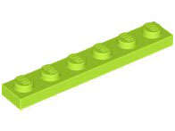 Lego (N) ~ Plate 1 x 6 ~ [Lime]