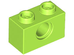 Lego (N) ~ Technic Brick 1 x 2 with Hole ~ [Lime]