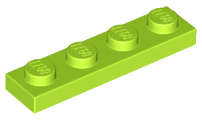 Lego (N) ~ Plate 1 x 4 ~ [Lime]
