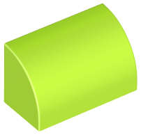 Lego (N) ~ Slope Curved 1 x 2 with Bottom Stud Holder ~ [Lime]
